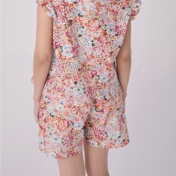 Solitaire Tropical Floral Print Eyelet Short - XL - Picture 2 of 8